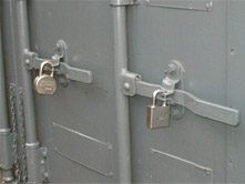 padlocks on storage container